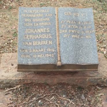 BUUREN Johannes Gerhardus, van 1918-1942