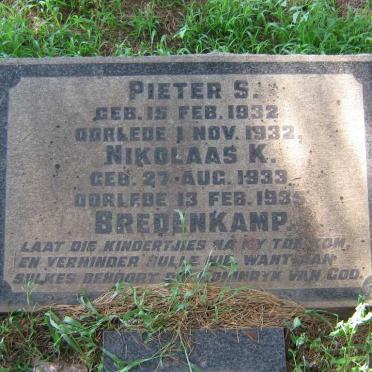 BREDENKAMP Pieter S. 1932-1932 :: BREDENKAMP Nikolaas K. 1933-1935