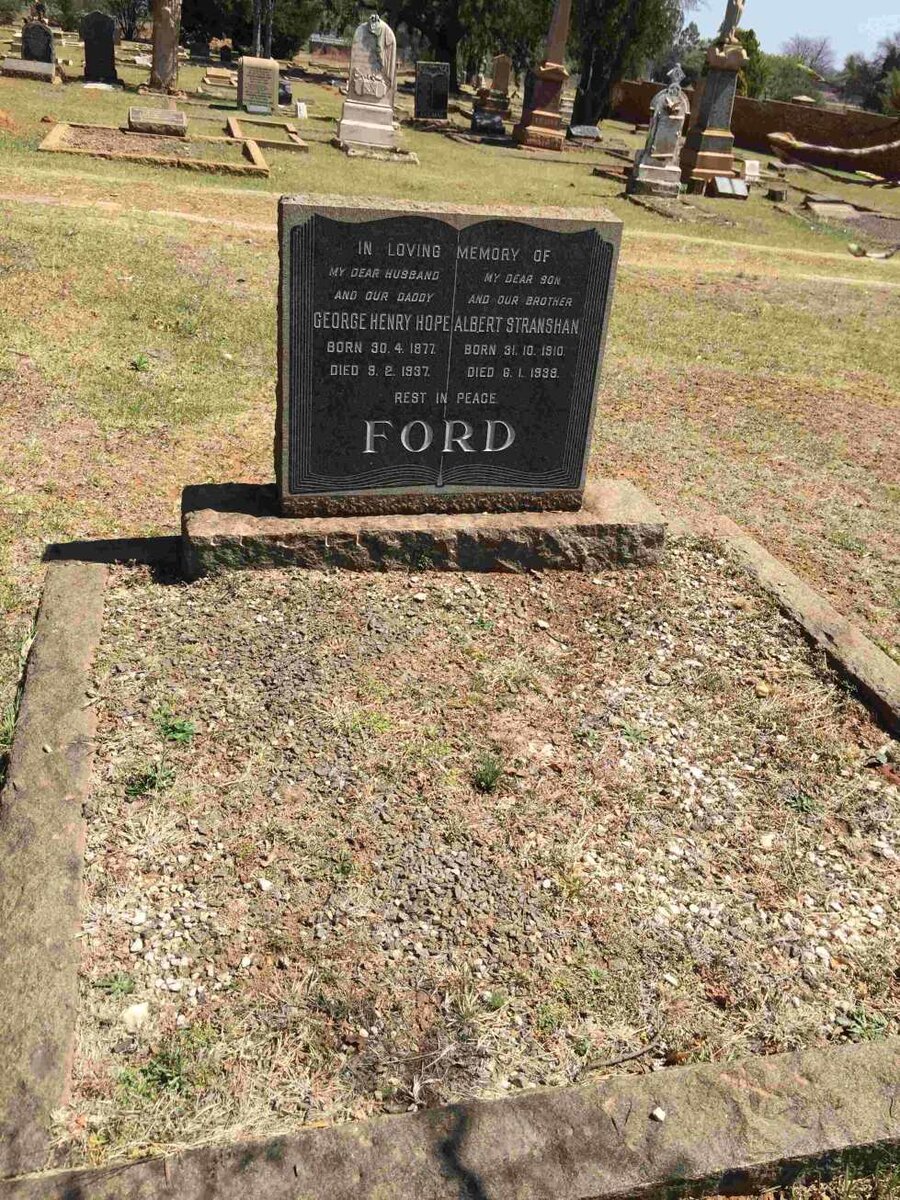 FORD George Henry Hope 1877-1937 :: FORD Albert Stranshan 1910-1938