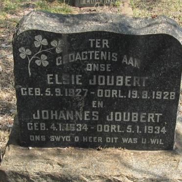 JOUBERT Elsie 1927-1928 :: JOUBERT Johannes 1934-1934