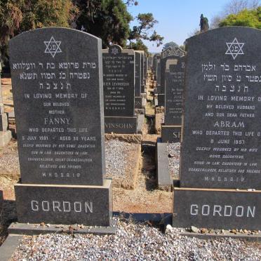 GORDON Abram -1957 &amp; Fanny -1991