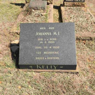 KELLY Johanna M.I. nee V.D. BERG 1903-1930