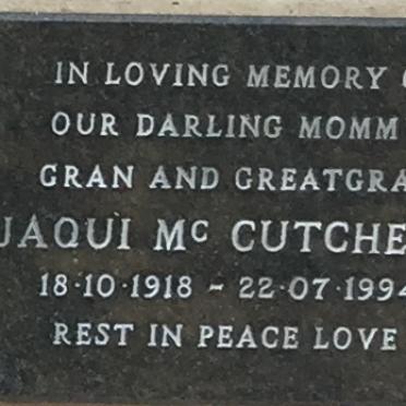 Mc CUTCHEON Jaqui 1918-1994