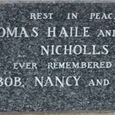 NICHOLLS Thomas Haile &amp; Agnes