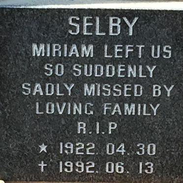 SELBY Miriam 1922-1992
