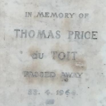 TOIT Thomas Price, du -1964