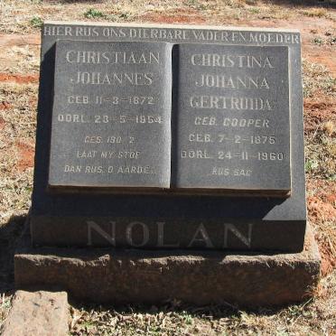 NOLAN Christiaan Johannes 1872-1954 &amp; Christina Johanna Gertruida COOPER  1875-1960