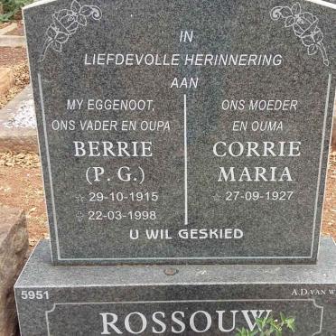 ROSSOUW P.G. 1915-1998 &amp; Maria 1927-