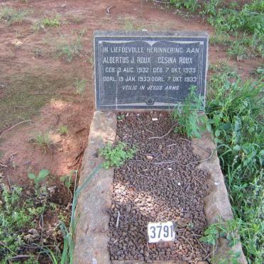 ROUX Albertus J. 1932-1933 :: ROUX Gesina  1933-1933