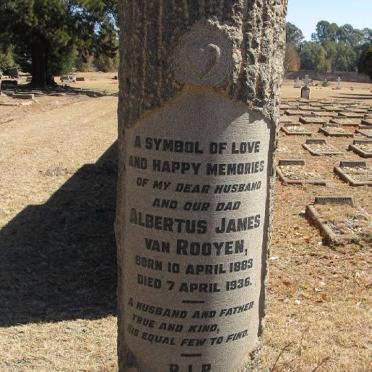 ROOYEN Albertus James, van 1883-1936