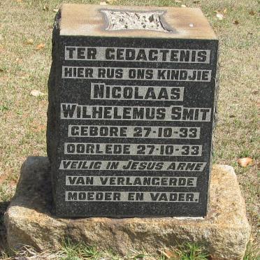 SMIT Nicolaas Wilhelemus 1933-1933