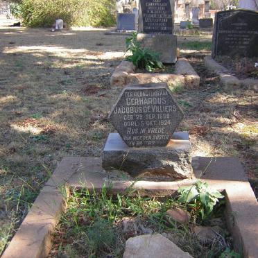 VILLIERS Gerhardus Jacobus, de 1898-1924