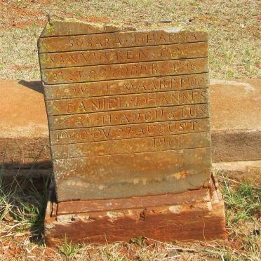 VUUREN Susara Johanna, van 1896-1900 :: VAN VUUREN Daniel Johannes 1900-1901