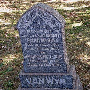 WYK Anna Maria, van 1940-1940 :: VAN WYK Johannes Marthinus 1944-1944