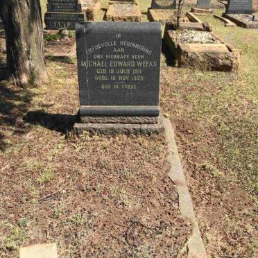 WEEKS Michael Edward 1911-1929