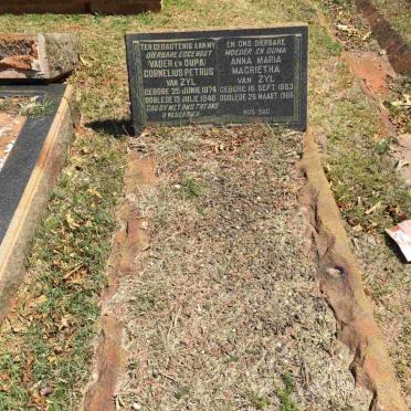 ZYL Cornelius Petrus, van 1874-1940 &amp; Anna Maria Magrietha 1883-1966