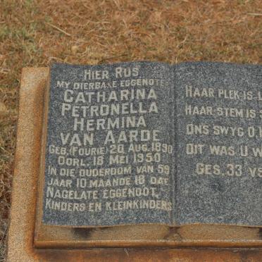 AARDE Catharina Petronella Hermina, van nee FOURIE 1890-1950