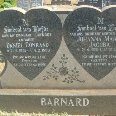 BARNARD Daniel Conraad 1921-1980 &amp; Johanna Maria Jacoba 1928-1998