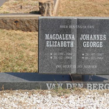 BERG Johannes George, van den 1907-1968 &amp; Magdalena Elizabeth 1910-1960