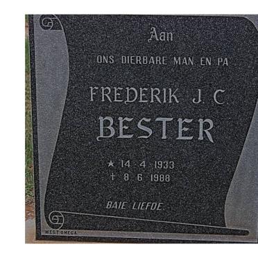 BESTER Frederik J.C. 1933-1988