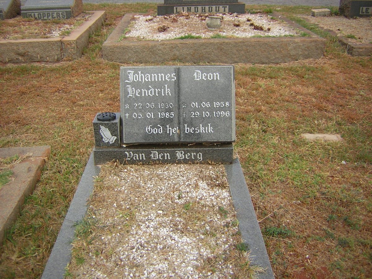 BERG Johannes Hendrik, van den 1930-1985 :: VAN DEN BERG Deon 1958-1996