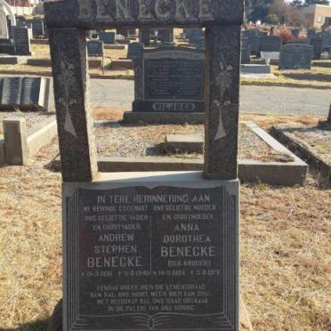 BENECKE Andrew Stephen 1896-1948 &amp; Anna Dorothea KRUGER 1904-1978
