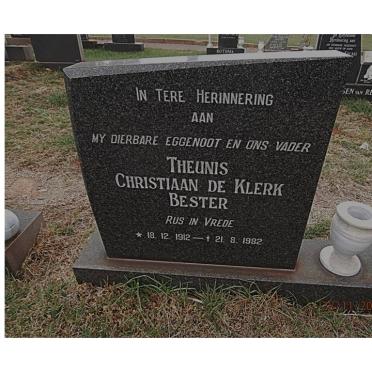 BESTER Theunis Christiaan de Klerk 1912-1982