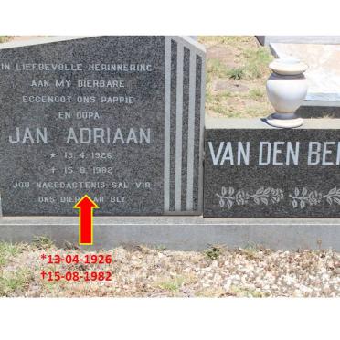 BERG Jan Adriaan, van den 1926-1982