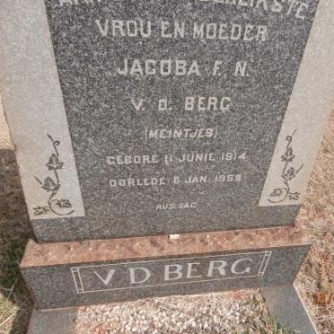 BERG Jacoba F.N., v.d. nee MEINTJES 1914-1959