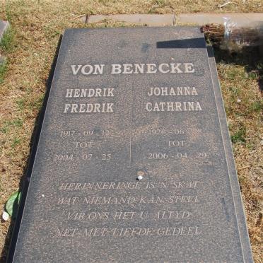 BENECKE Hendrik Fredrik, von 1917-2004 &amp; Johanna Cathrina 1926-2006
