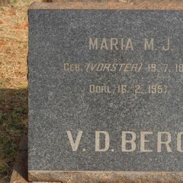 BERG Maria M.J., v.d. nee VORSTER 1865-1957