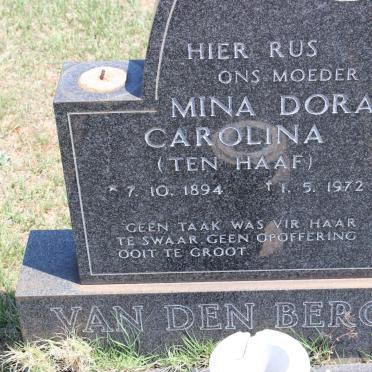 BERGH Mina Dora Carolina, van den nee TEN HAAF 1894-1972