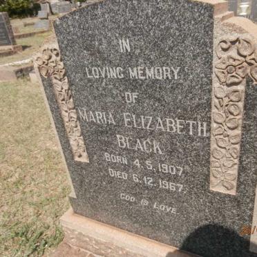 BLACK Maria Elizabeth 1907-1967