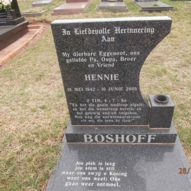 BOSHOFF Hennie 1942-2005