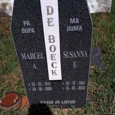 BOECK Marcel A., de 1940-2009 &amp; Susanna E. 1942-2002