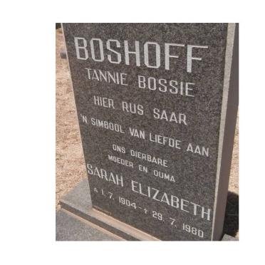 BOSHOFF Sarah Elizabeth 1904-1980