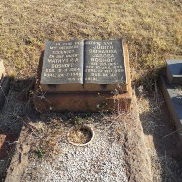 BOSHOFF Mathys P.A. 1864-1948 &amp; Judith Catharina Jacoba SOUNIS 1870-1956