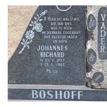 BOSHOFF Johannes Richard 1927-1983