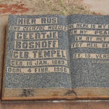 BOSHOFF Geertje nee TEMPEL 1889-1956