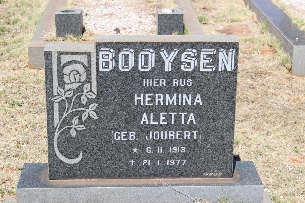 BOOYSEN Hermina Aletta nee JOUBERT 1913-1977