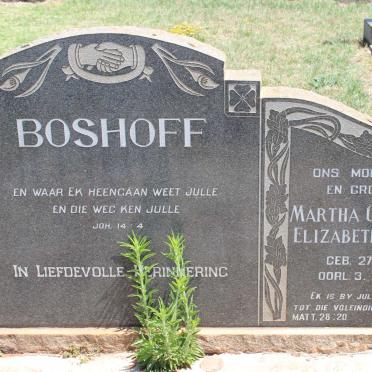 BOSHOFF Martha Catharina Elizabeth nee JANSEN 1919-1996