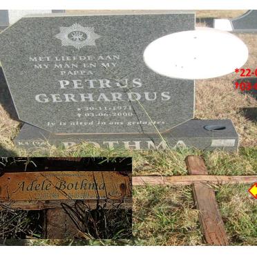 BOTHMA Petrus Gerhardus 1971-2000 &amp; Adele 1969-2008