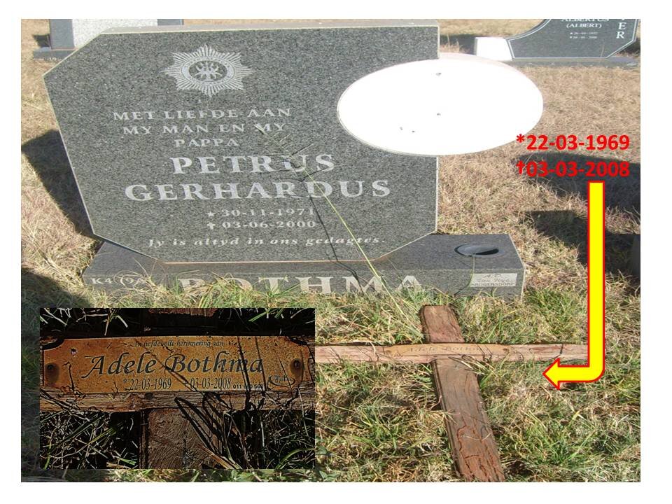 BOTHMA Petrus Gerhardus 1971-2000 &amp; Adele 1969-2008