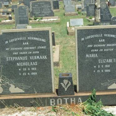 BOTHA Stephanus Vermaak Nicholaas 1913-1969 &amp; Maria Elizabeth 1918-1990