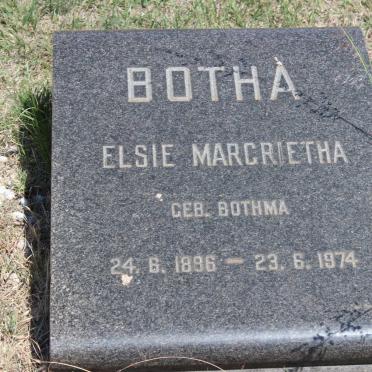 BOTHA Elsie Margrietha nee BOTHMA 1896-1974