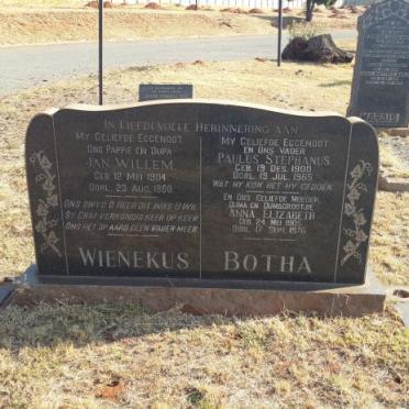 BOTHA Paulus Stephanus 1900-1965 &amp; Anna Elizabeth 1905-1976 :: WIENEKUS Jan Willem 1904-1950