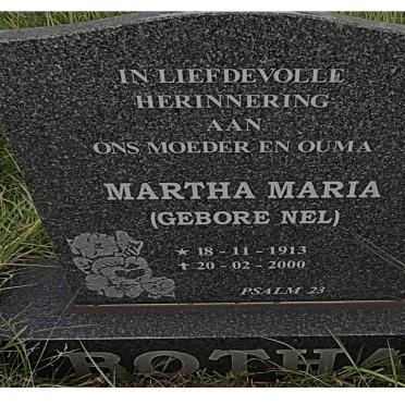 BOTHA Martha Maria nee NEL 1913-2000