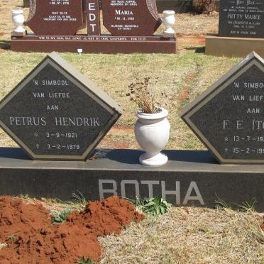 BOTHA Petrus Hendrik 1921-1979 &amp; F.E. 1922-1999
