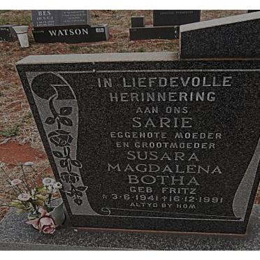 BOTHA Susara Magdalena nee FRITZ 1941-1991