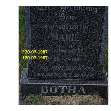 BOTHA Marie 1987-1987